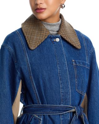 Denim Combo Trench Coat