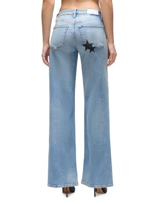 Mid Rise Wide Leg Jeans in Opal Indigo Star