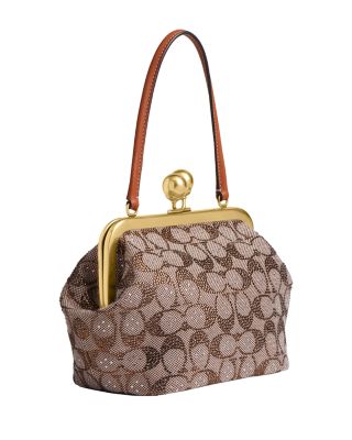 Crystal Signature Jacquard Kisslock Frame Bag
