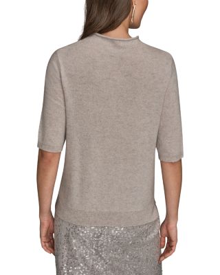 Wool Cashmere Mock Neck Sweater