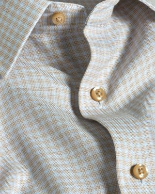 Trim Fit Cashmere Blend Twill Check Dress Shirt