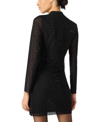 Melvina Embellished Mesh Top