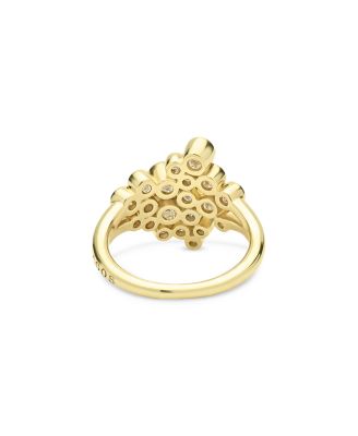 18K Yellow Gold Fizz Diamond Bezel Cluster Ring