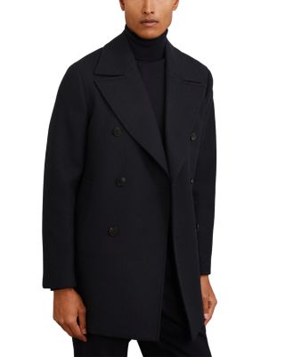 Wool Blend Double Breasted Peacoat