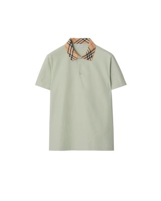 Check Collar Cotton Polo Shirt