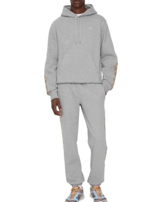  Check Trim Cotton Jogging Pants