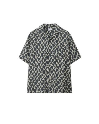 Relaxed Fit Knot Silk Poplin Shirt