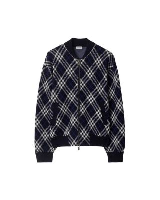  Check Wool Bomber Jacket