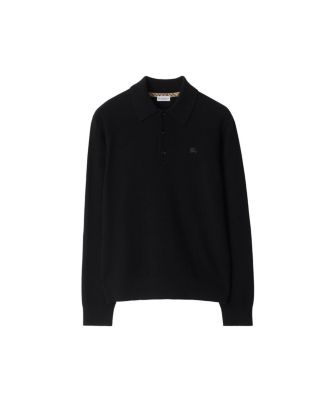 Long-Sleeve Cashmere Blend Polo Shirt