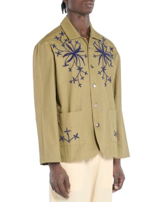 Embroidered Button Front Jacket