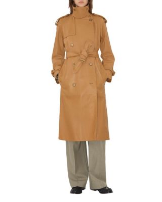 Long Leather Castleford Trench Coat