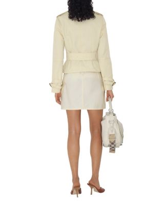 Cropped Cotton Blend Trench Jacket