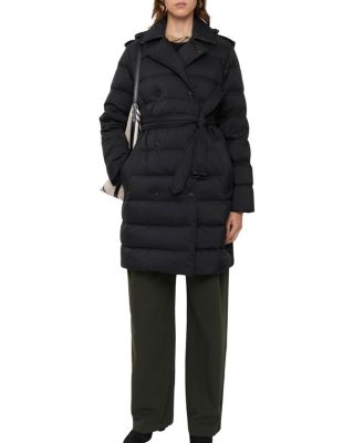 Mid-length Nylon Hooded Puffer Coat