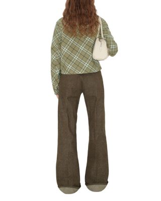 Cropped Reversible Check Hooded Jacket