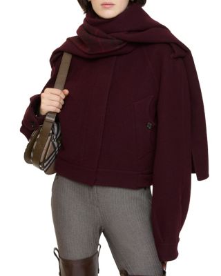 Detachable Scarf Wool Jacket