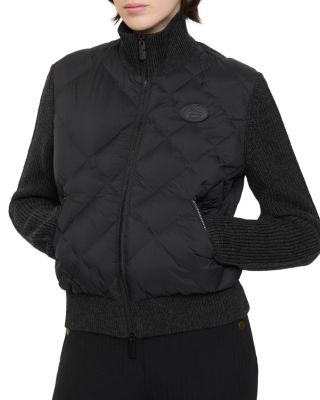 Check-stitch Nylon and Wool Jacket