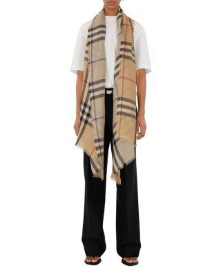  Reversible Check Wool Silk Scarf