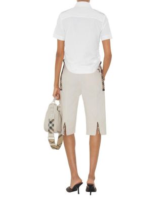 Check Trim Cotton Shirt