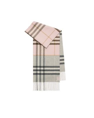  Contrast Check Cashmere Scarf
