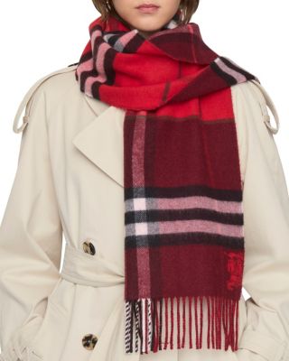  Contrast Check Cashmere Scarf
