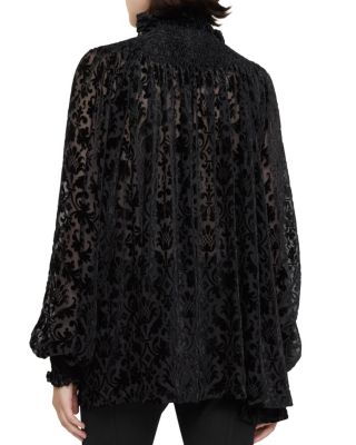 Baroque Silk Blend Velvet Blouse