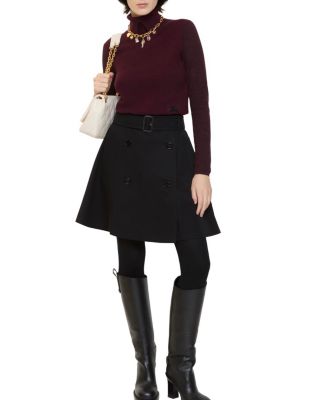 Gabardine Trench Mini Skirt