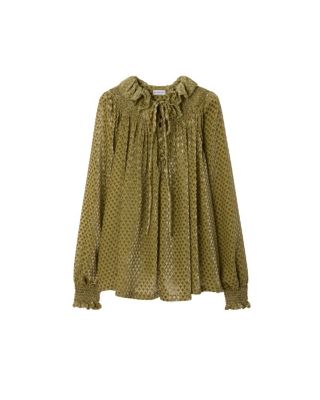 Torch Silk Blend Velvet Blouse