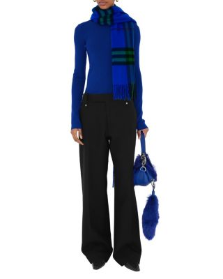 Wide Check Cashmere Scarf