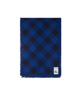  Wide Check Wool Silk Scarf