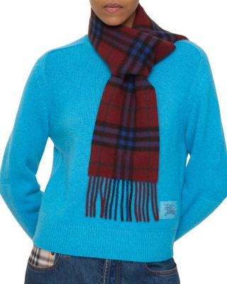 Narrow Check Cashmere Scarf
