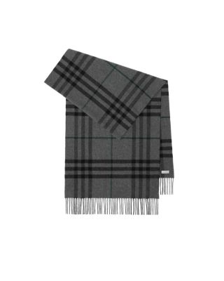 Wide Check Cashmere Scarf