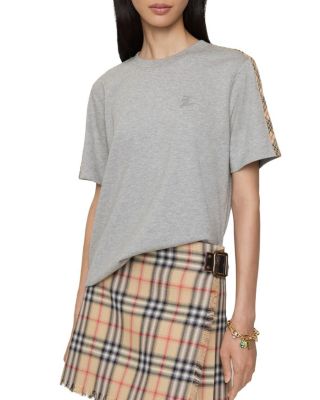 Check Trim Cotton T-shirt