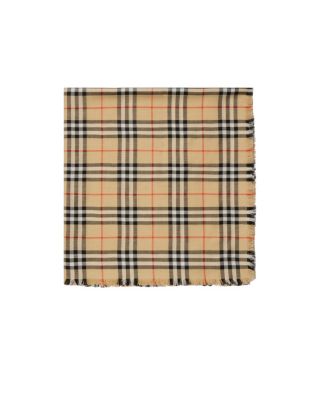 Check Cashmere Silk Scarf