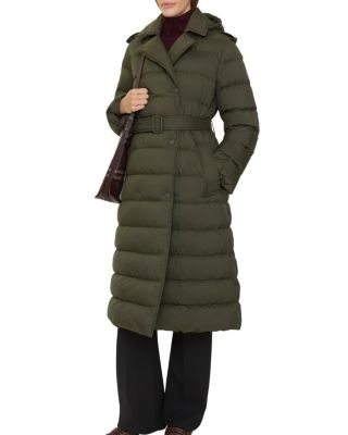  Long Nylon Hooded Puffer Coat