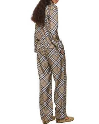 Check Silk Pyjama Trousers