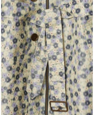 Long Daisy Lightweight Zip Car Coat