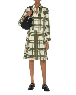 Ribbon Check Silk Dress