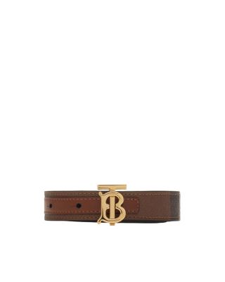  Check and Leather Reversible TB Belt