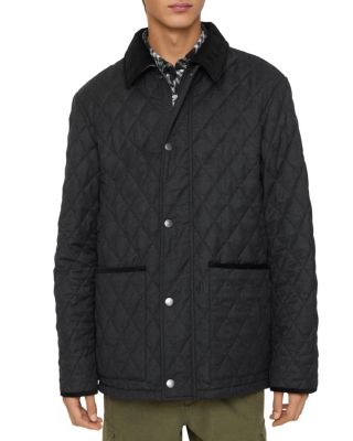  Micro Check-stitch Nylon Blend Bomber Jacket