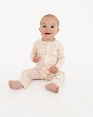  Boys' Sandstone Gingham Bamboo Sleeper - Baby