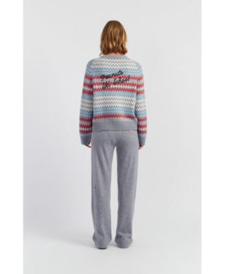  Women's Wool Cashmere Snoopy Ski Rollneck Sweater