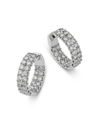 Diamond Inside Out Hoop Earrings in 14K White Gold, 5.0 tcw