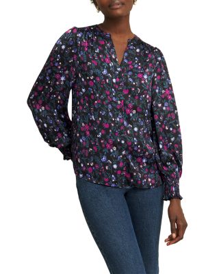 Hobbs London Tasha Button Front Blouse In Multi