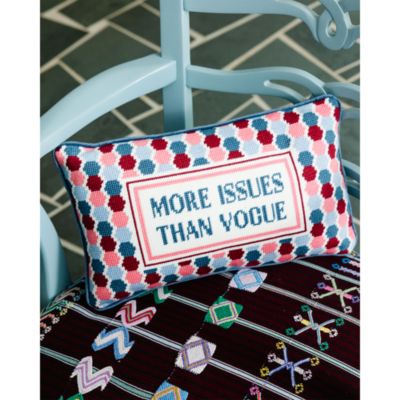 More Issues Than Vogue Needlepoint Pillow