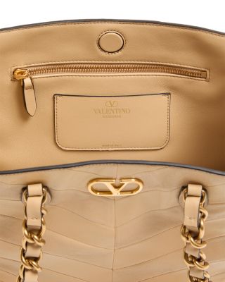 Laseine Small VLogo Leather Tote Bag