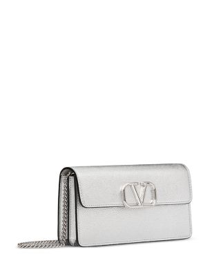 VLogo Signature Metallic Wallet with Chain