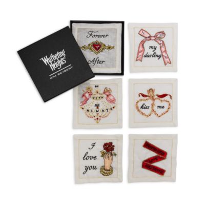 "Wuthering Heights" Linen Cocktail Napkins, Set of 6