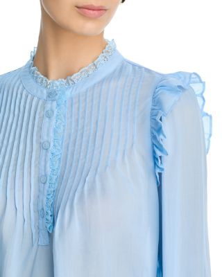 Ruffle Lace Trim Blouse - Exclusive