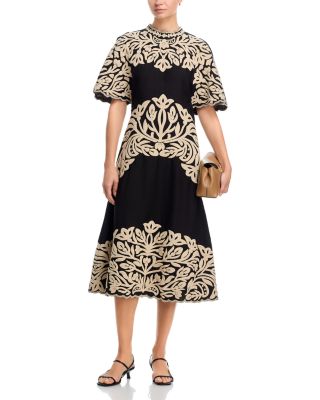 Alexandra Embroidered Midi Dress