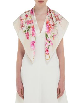 Gaia Print Square Silk Scarf
